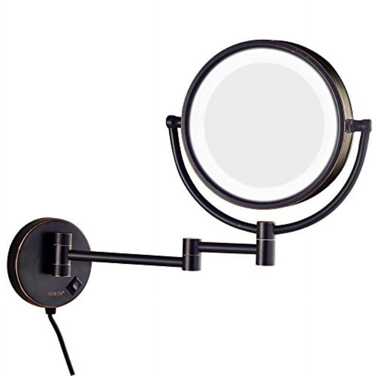 GURUN LED Lighted Wall Mount Makeup Mirror with 7X Magnification