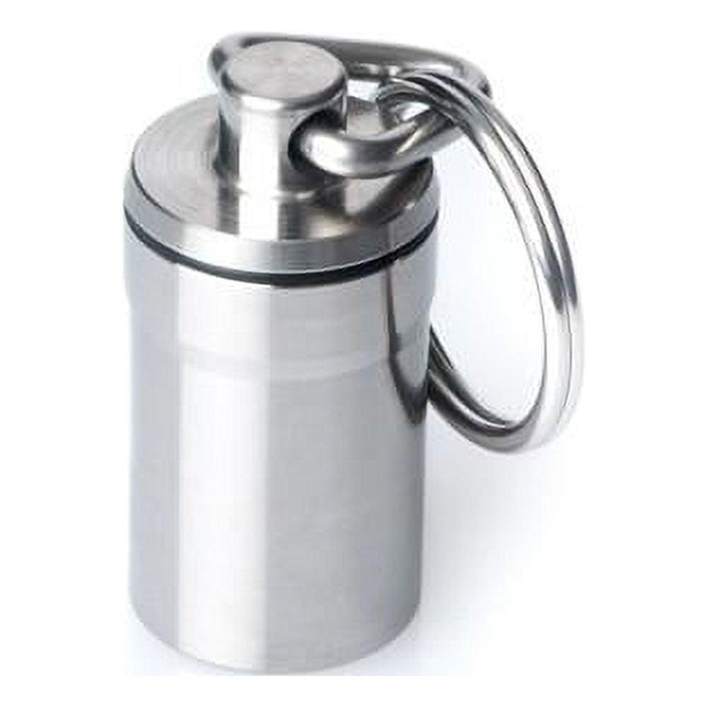 GUS Magnum Pill Fob, Made in USA, Stainless Steel Keychain Pill Holder, Larger Pill &amp; Vitamin Holder
