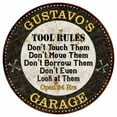 thumbnail image 1 of GUSTAVO'S Garage Rules 14" Round Metal Sign Garage Bar Wall Decor 100140013408, 1 of 1
