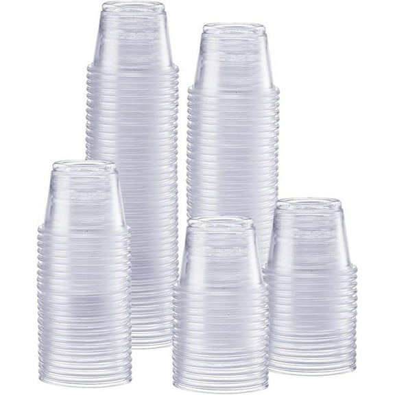 GUSTO 1-oz Plastic Portion Cups Disposable Portion Control Containers Pudding Cups, 250-Pack