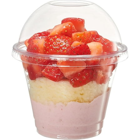 GUSTO 12 Oz Clear Plastic Cups Disposable Cups with Dome Lids, No Hole 50-Pack