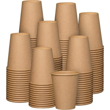 GUSTO 12 Oz Kraft Paper Cups Disposable Coffee Cups Unbleached, 300-Pack