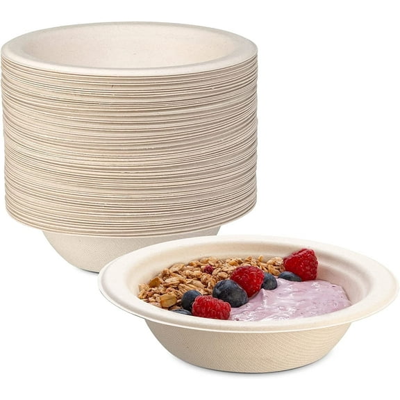 GUSTO 12 oz Paper Bowls Disposable Bowls for Hot Soup, 125-Pack