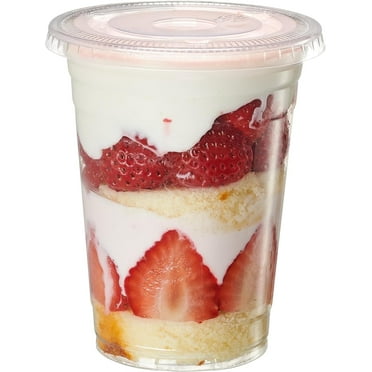 GUSTO 16 Oz Clear Plastic Cups Disposable Cups with Flat Lids, No Hole, 50-Pack