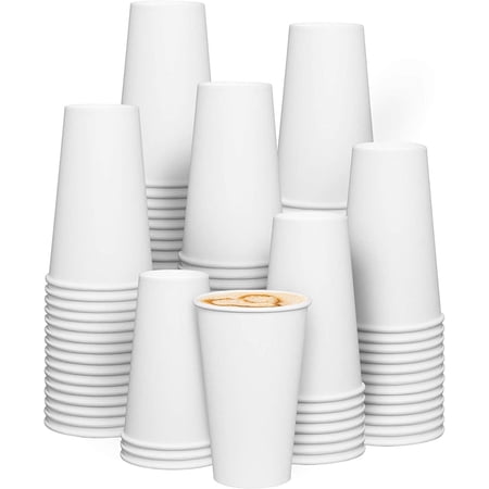 GUSTO 16 Oz Paper Cups Disposable Coffee Cups To Go Cups, 200-Pack White