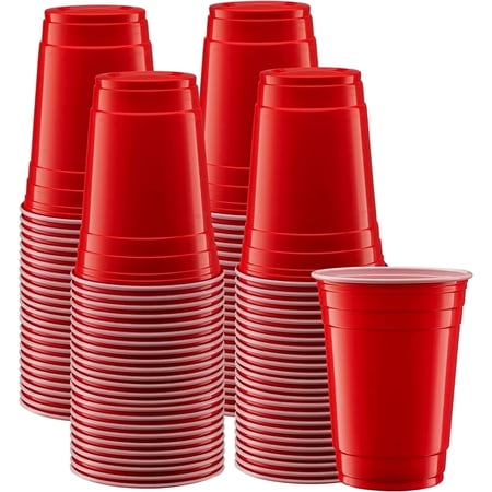 GUSTO 18 Oz Plastic Red Cups for Party Disposable Drinking Cups, 100-Pack