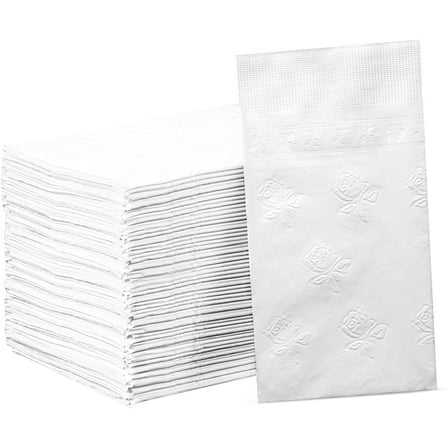 GUSTO 2-Ply Party Napkins Disposable Dinner Napkins Paper Towels, White 300-Pack