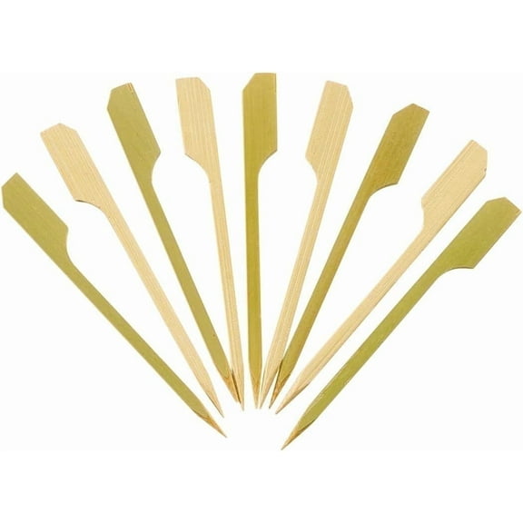 GUSTO 3.5" Paddle Bamboo Picks Wood Skewers for Appetizers, 100 pack, Party Occasion