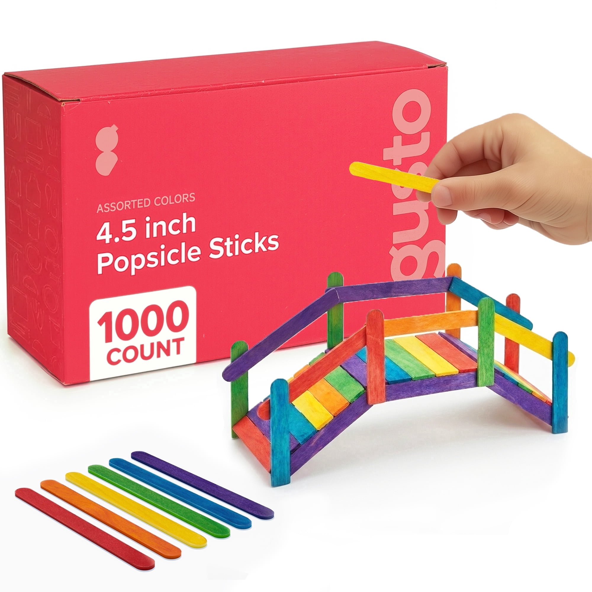 GUSTO, Colored Craft Sticks, 4.5