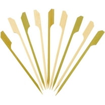 GUSTO 4.7" Paddle Bamboo Picks Wood Skewers for Appetizers, 100-Pack