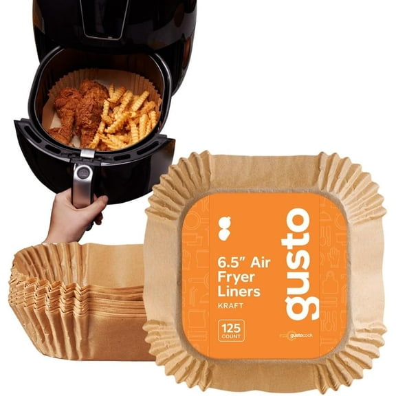 GUSTO 6.5" Air Fryer Liners Disposable Parchment Paper Square, 125-Pack