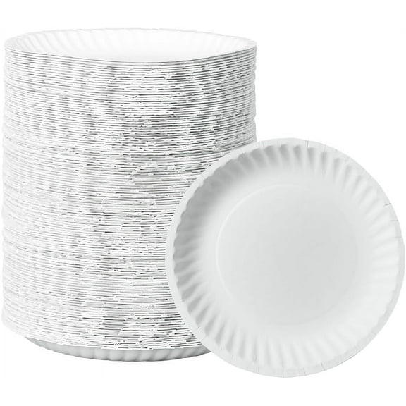 GUSTO 6" Disposable Paper Plates Decorative Craft Paper Plates, 500-Pack