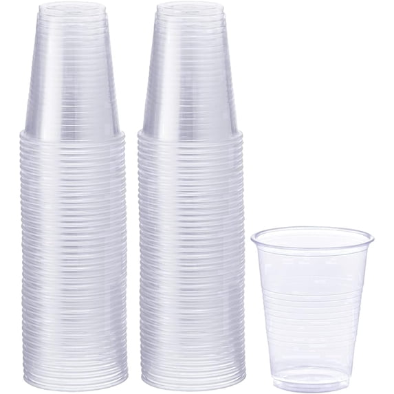 GUSTO 7 Oz Plastic Cups Disposable Clear Cups for Party, 100-Pack