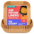 thumbnail image 1 of GUSTO 8 -inch Square Air Fryer Liners, Disposable Non-Stick Unbleached Parchment Paper Basket Liners, 125 Count, 1 of 8