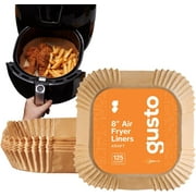 GUSTO 8" Air Fryer Liners Disposable Parchment Paper Square, 125-Pack