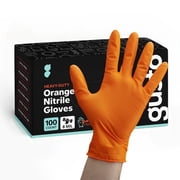 GUSTO 8 Mil Orange Nitrile Gloves Disposable Latex Free Gloves, XL 100-Pack