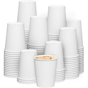 GUSTO 8 Oz White Paper Cups Disposable Coffee Cups Espresso Cups, 300-Pack