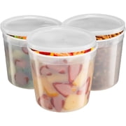 GUSTO Plastic Deli Containers with Lids 10 Set, 86oz Food Storage Containers, Leakproof, BPA Free, Microwave Freezer Dishwasher Safe for Soup, Meal Prep Containers