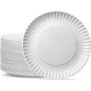 GUSTO 9 Inch Paper Plates Bulk Pack White Disposable Plates Heavy Duty, 500-Pack