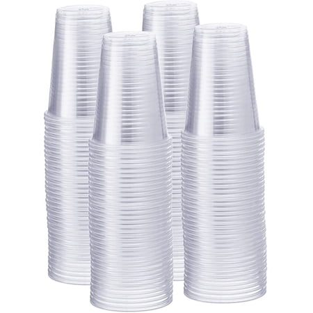 GUSTO 9 Oz Clear Plastic Cups Disposable Drinking Cups, 500-Pack