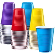 GUSTO 9 Oz Plastic Cups Disposable Drinking Party Cups, Assorted 50-Pack