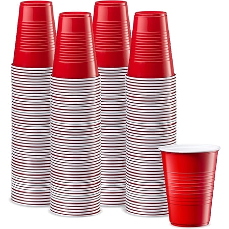 GUSTO 9 Oz Plastic Cups for Party Disposable Cups, Red 240-Pack