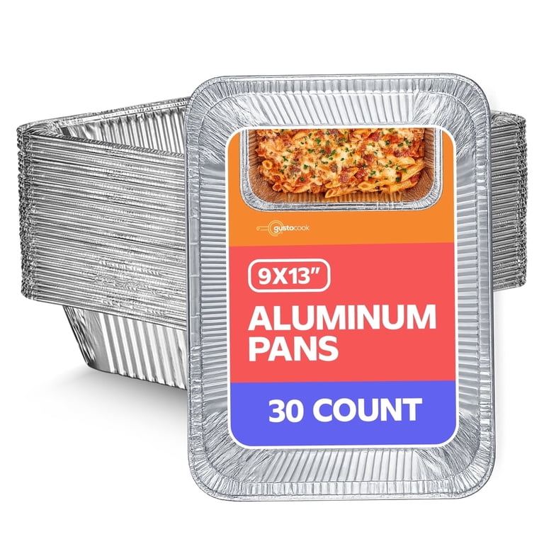 GUSTO, Disposable Aluminum Foil Pans, 9x13, Pack of 30 - Walmart.com
