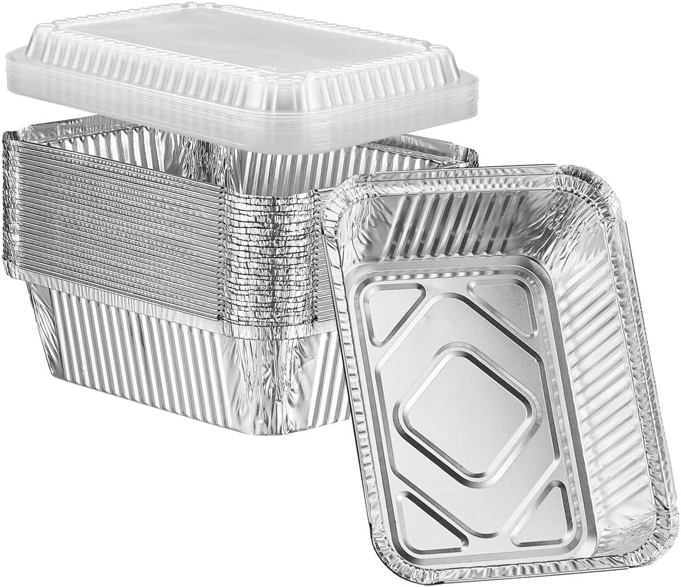 GUSTO, Aluminum foil pans with lids, 6x9 inches, 25-pack - Walmart.com
