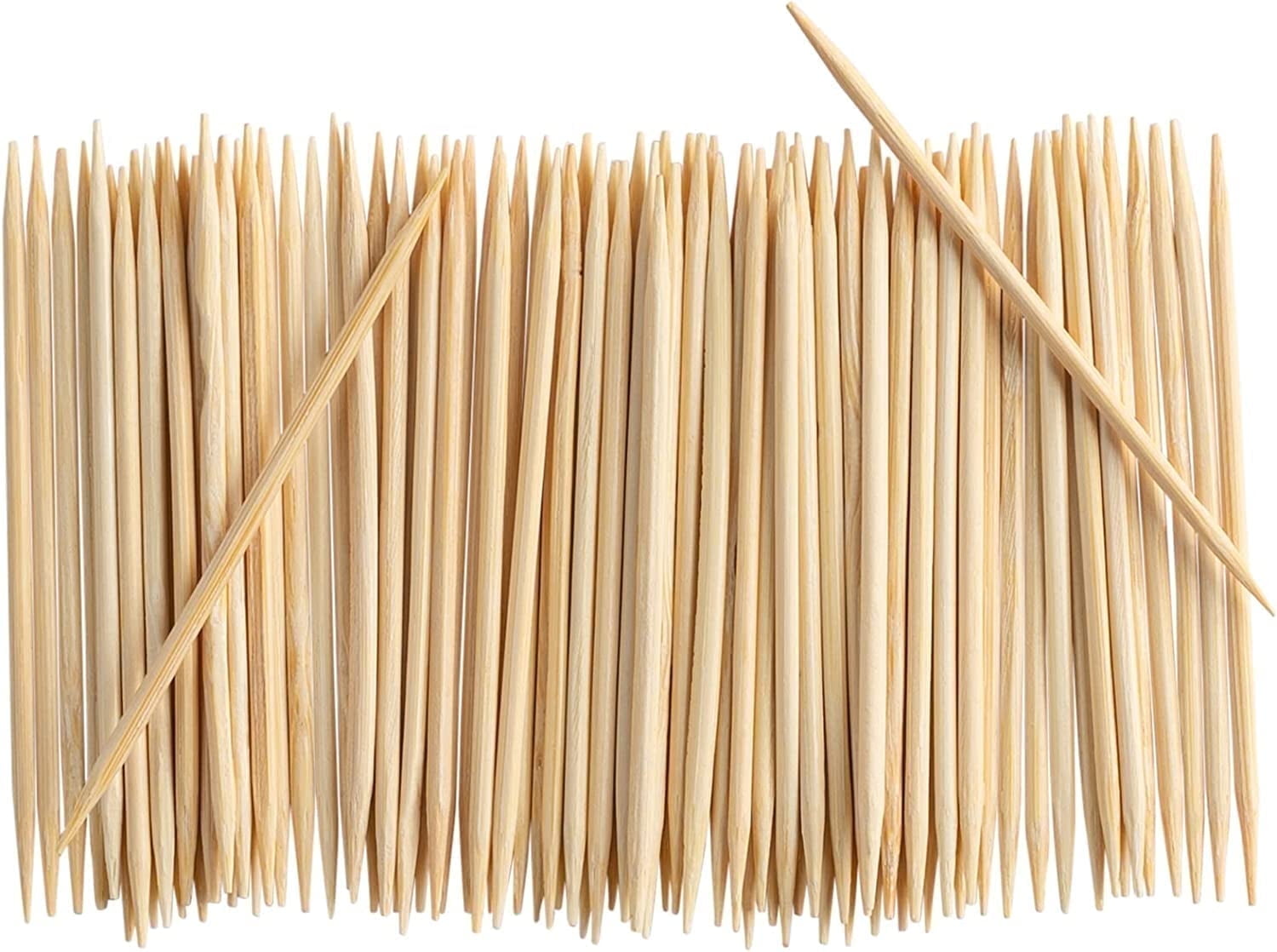 GUSTO Bamboo Toothpicks Double-Point Tooth Picks Wooden Appetizer Picks, 2000-Pack