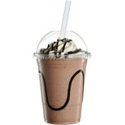 GUSTO Crystal Clear Disposable Cups 16 Oz Plastic Cups with Dome Lids, 50-Pack