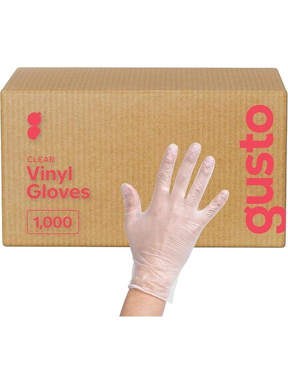 Disposable Vinyl Gloves Food Grade Latex-Free Clear, 1000-Pack Small Bulk