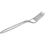 GUSTO Engraved Plastic Forks Disposable Silverware Heavy Duty Cutlery Clear, 100-pack