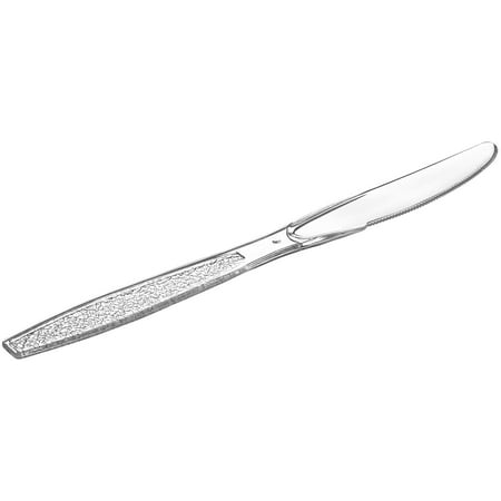 GUSTO Engraved Plastic Knives Disposable Silverware Cutlery, 300-Pack