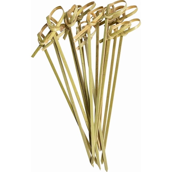 GUSTO Knotted Bamboo Sticks Cocktail Picks Toothpicks for Appetizers, 300-Pack