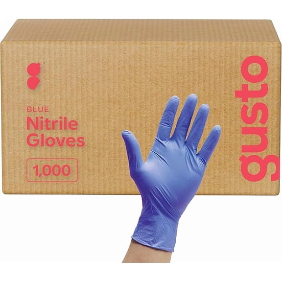 GUSTO Nitrile Gloves Disposable Latex Free Cleaning Gloves, Medium 1000-Pack Bulk
