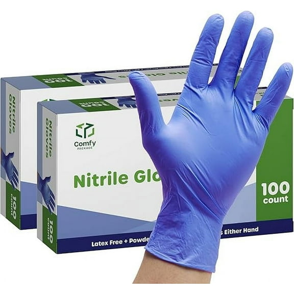 Comfy Package Nitrile Gloves Disposable Latex Free Cleaning Gloves, Small 200-Pack
