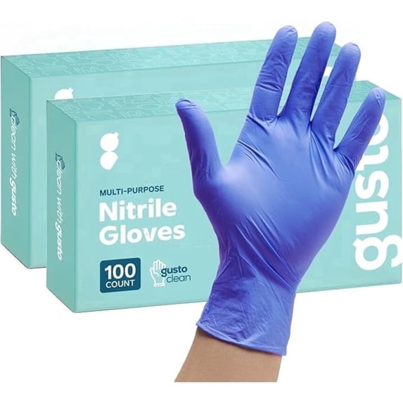 GUSTO Nitrile Gloves Disposable Latex Free Cleaning Gloves, XL 200-Pack