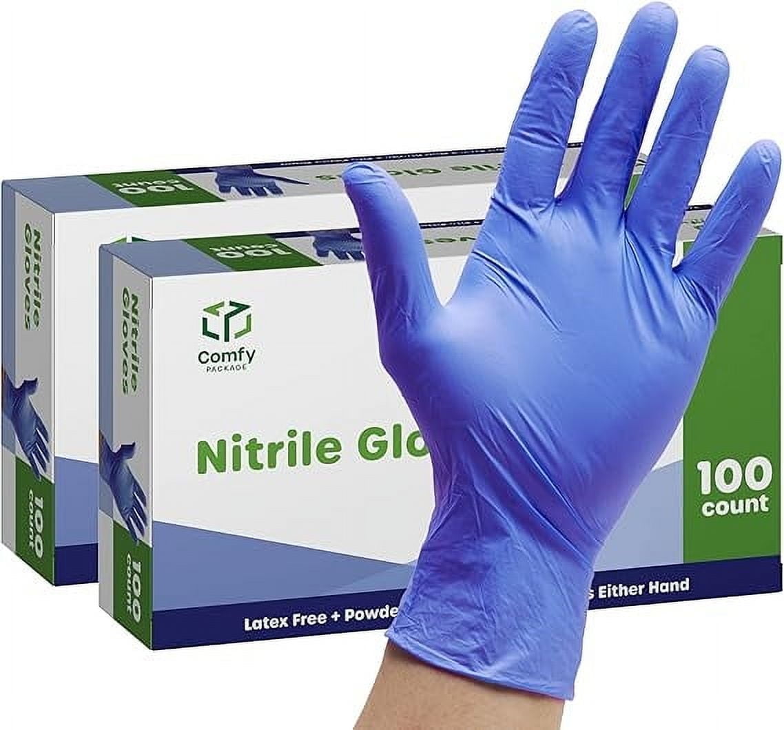 GUSTO Nitrile Gloves Disposable Latex Free Cleaning Gloves, XL 200-Pack