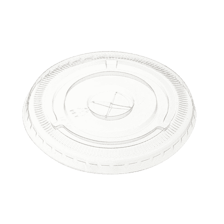 GUSTO PET Clear Plastic Lids Flat Coffee Lids Cup Lids, 100-pack