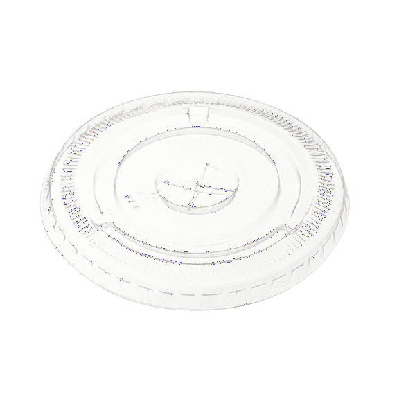 GUSTO PET Clear Plastic Lids Flat Coffee Lids Cup Lids, 100-pack