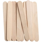 GUSTO 6" Jumbo Wooden Craft Sticks, Natural Wood Color Popsicle Sticks, Wax Sticks, Multi-Purpose for Crafts, DIY Projects & Personal Care Use, 100 count