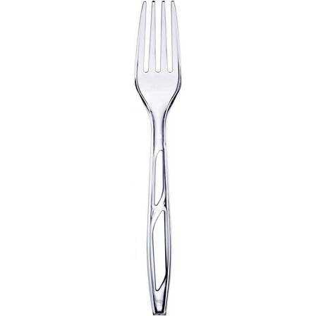 GUSTO Premium Plastic Forks Heavy Duty Silverware Disposable Cutlery, 50-Pack Clear