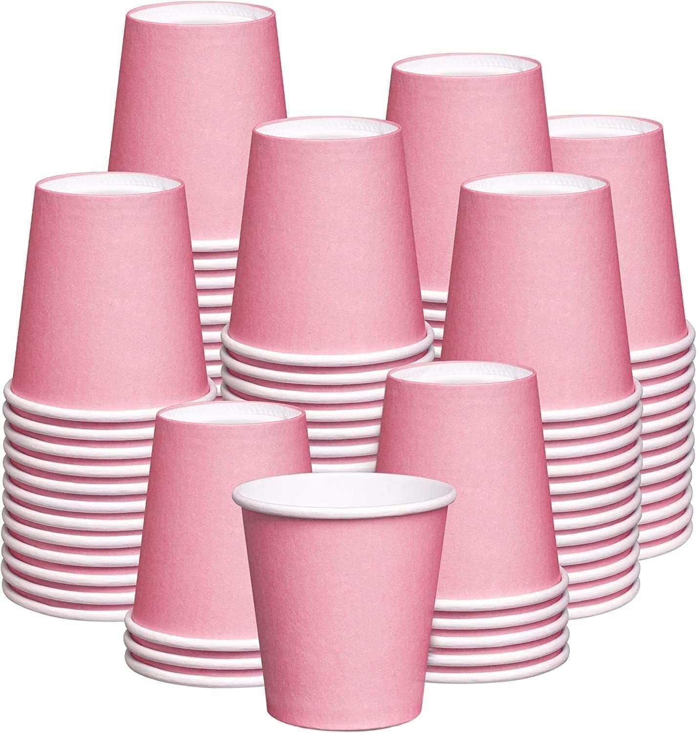 GUSTO Small Paper Cups, 3 Oz Pink Disposable Cups, Medicine and ...