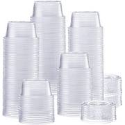 COMFY PACKAGE GUSTO Small Plastic Cups with Lids 2 Oz Mini Cups for Jello & Souffle, 200-Pack