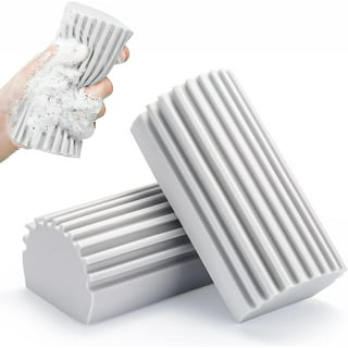  Damp Duster, Magical Dust Cleaning Sponge Baseboard Cleaner  Duster Sponge Tool, Reusable Dusters for Cleaning Blinds, Vents, Ceiling  Fan, and Cobweb, Lock Dust, No Dust Flying and Spreading, Grey : Health