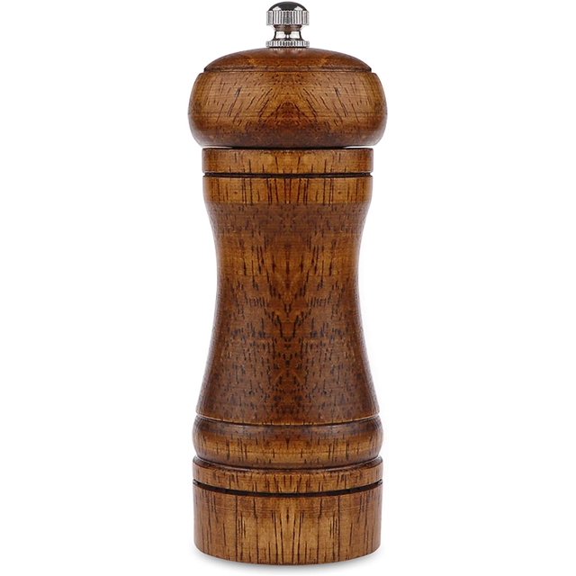 GUTALOR Pepper Grinder 5 inch Pepper Mill Oak Wooden Pepper Mill