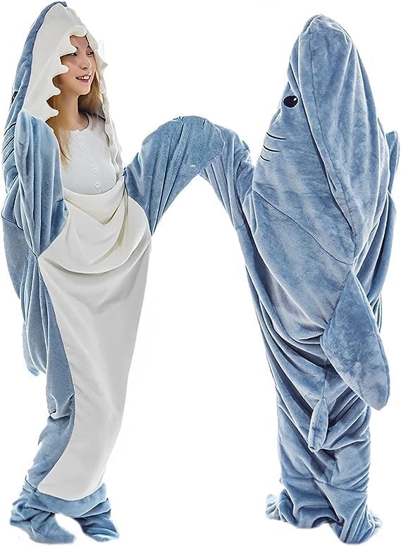 Shark Blanket Adult, Wearable Shark Blanket Super Soft Cozy Flannel