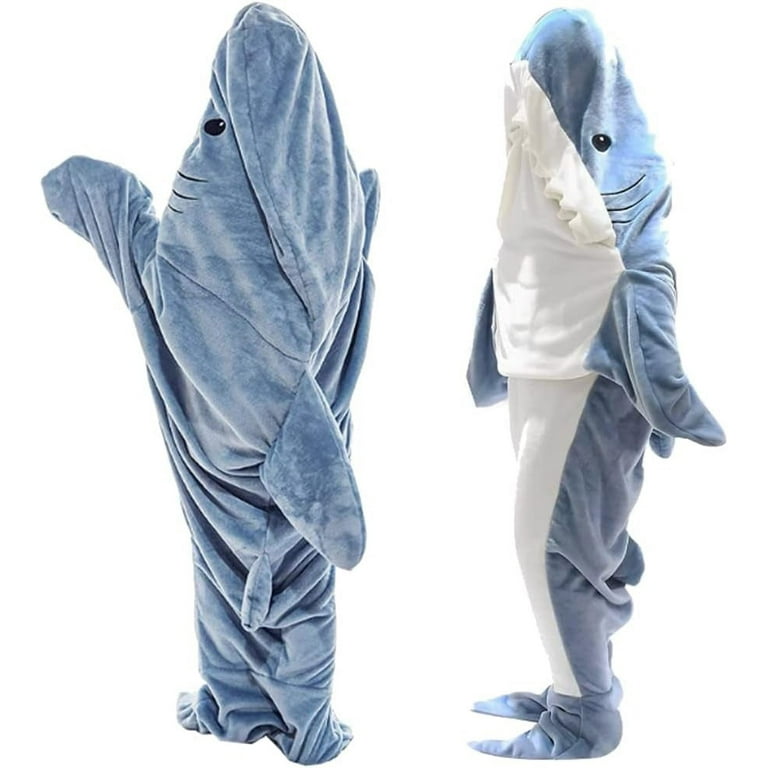 GUTALOR Shark Blanket Adult, Wearable Shark Blanket Super Soft Cozy Flannel  Hoodie Shark Blanket Hoodie, Shark Onesie Blanket 
