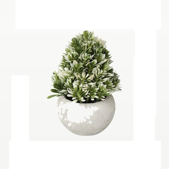 GUTRYIY 6.7" Mini Artificial Potted Plant Set, Faux Greenery Topiary for Bathroom Shelf & Home Office Decor