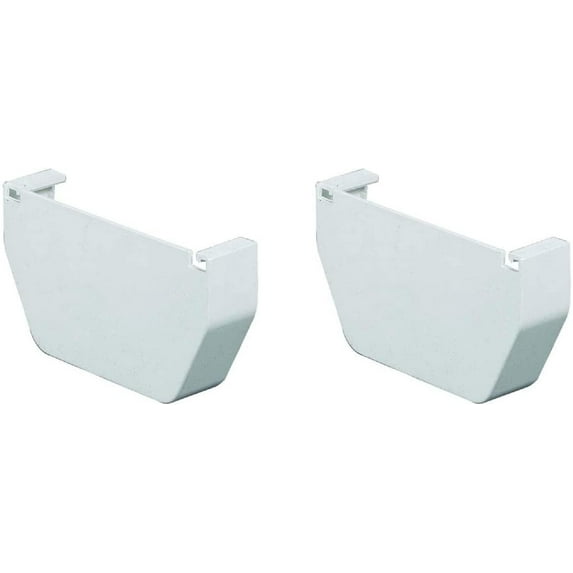 Amerimax End Cap Gutter Accessory - Vinyl, UV Protection - 2 Pack, White